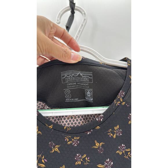 Patagonia Capilene Midweight Crew Top baselayer from cool to cold size S floral - Picture 3 of 9